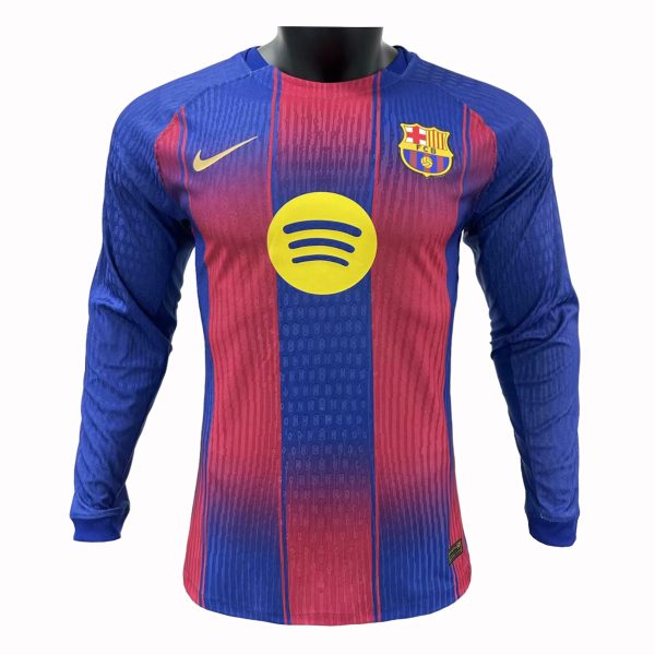 Barcelona 2025-26 Home Player Long Sleeve Shirt
