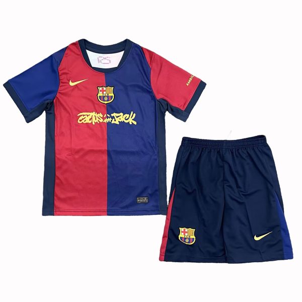 Kids Barcelona 2024-25 Home Cactus Jack Kit