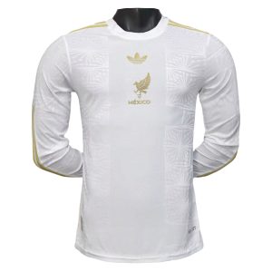 Mexico 2025 Player Gold Long Sleeve Shirt White