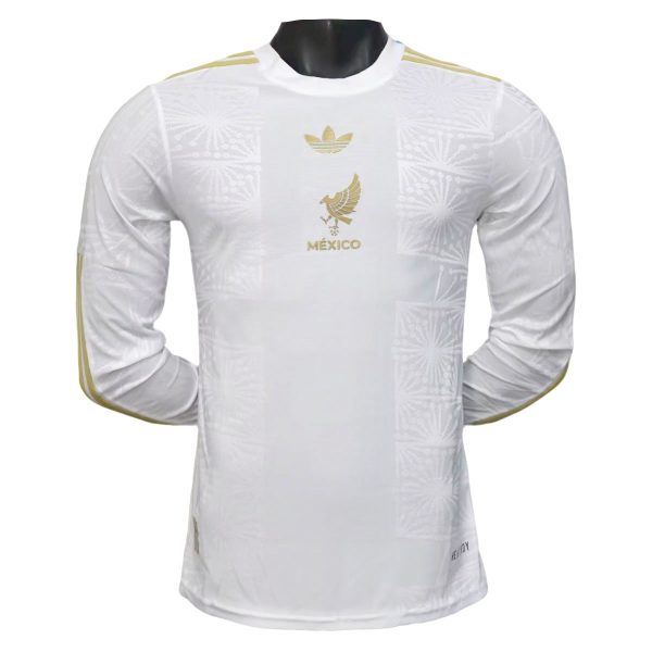 Mexico 2025 Player Gold Long Sleeve Shirt White