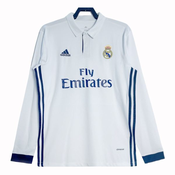 Real Madrid 2016-17 Retro Home Long Sleeve Shirt