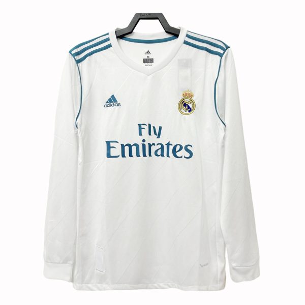 Real Madrid 2017-18 Retro Home Long Sleeve Shirt