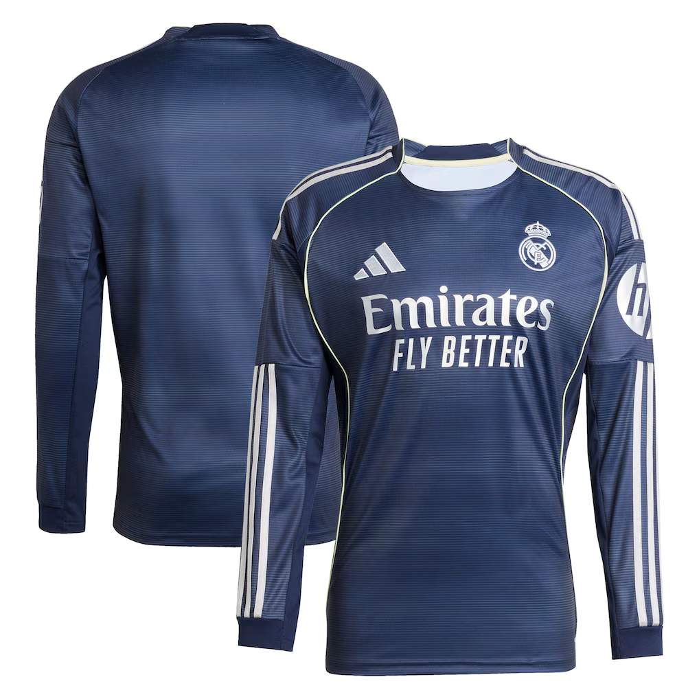 Real Madrid 2025-26 Away Long Sleeve Shirt