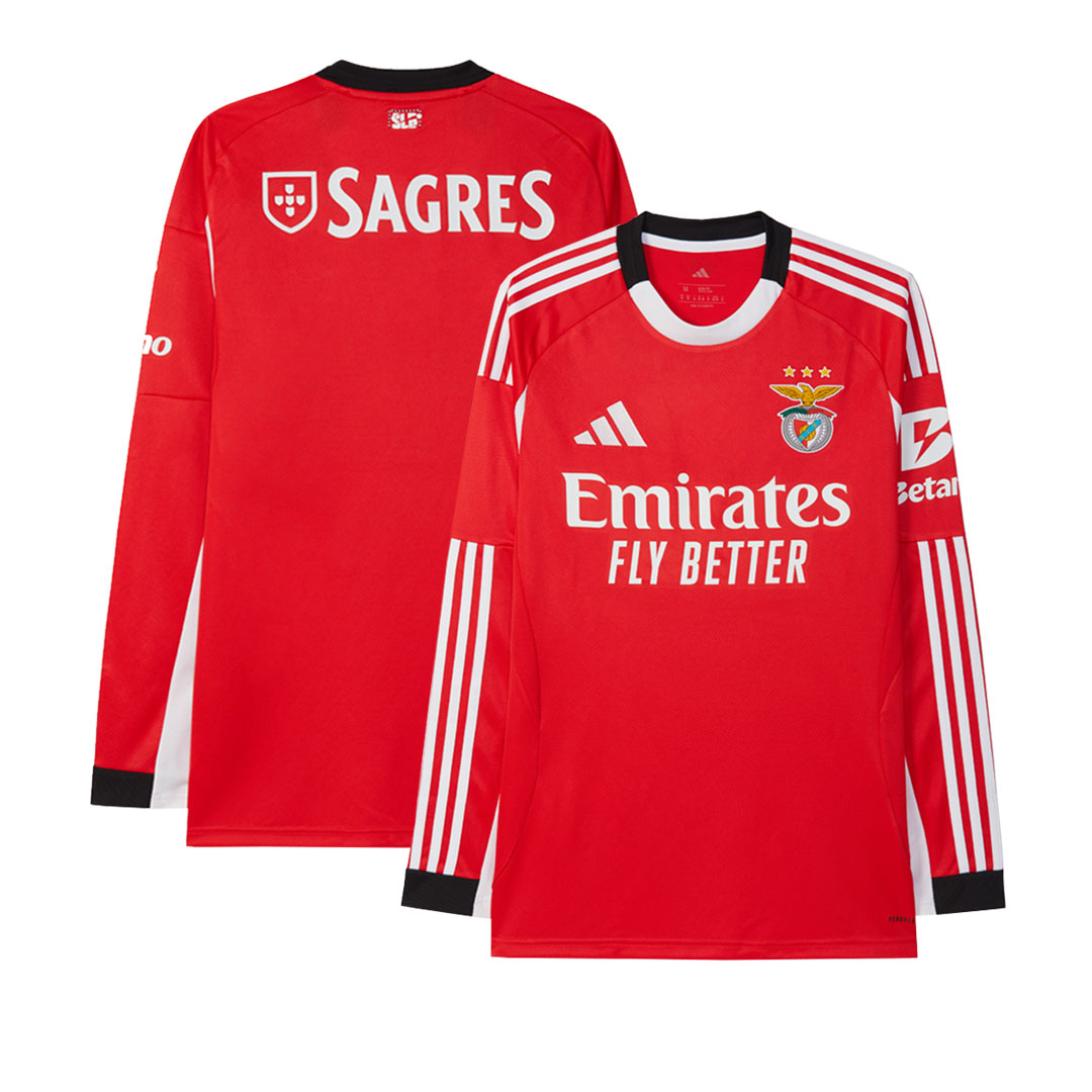 Benfica 2025-26 Home Long Sleeve Shirt